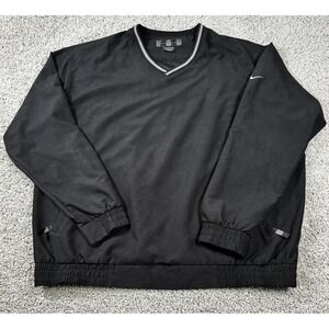 Nike Golf Mens V Neck Pullover Windbreaker Jacket Black XXL